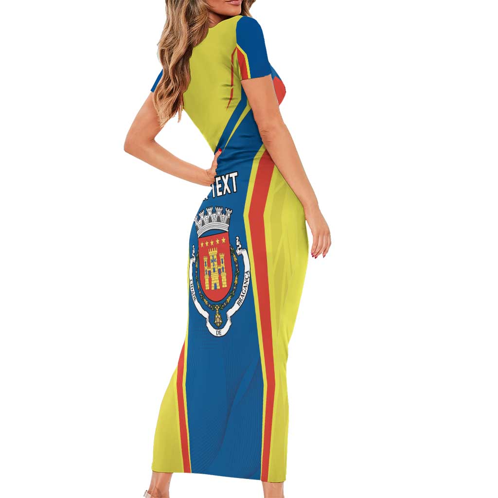 Personalized Braganca Portugal Short Sleeve Bodycon Dress Sporty Style - Wonder Print Shop