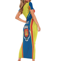 Personalized Braganca Portugal Short Sleeve Bodycon Dress Sporty Style - Wonder Print Shop