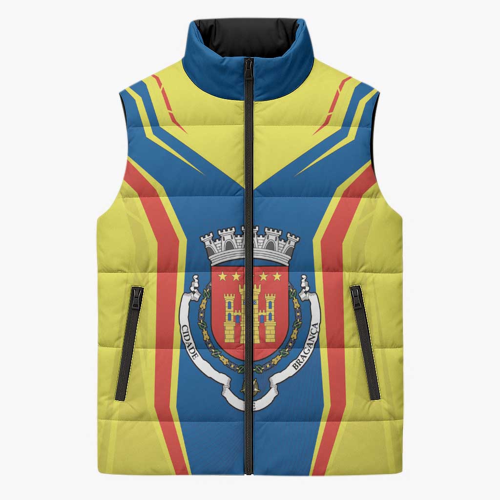 Personalized Braganca Portugal Sleeveless Puffer Jacket Sporty Style - Wonder Print Shop