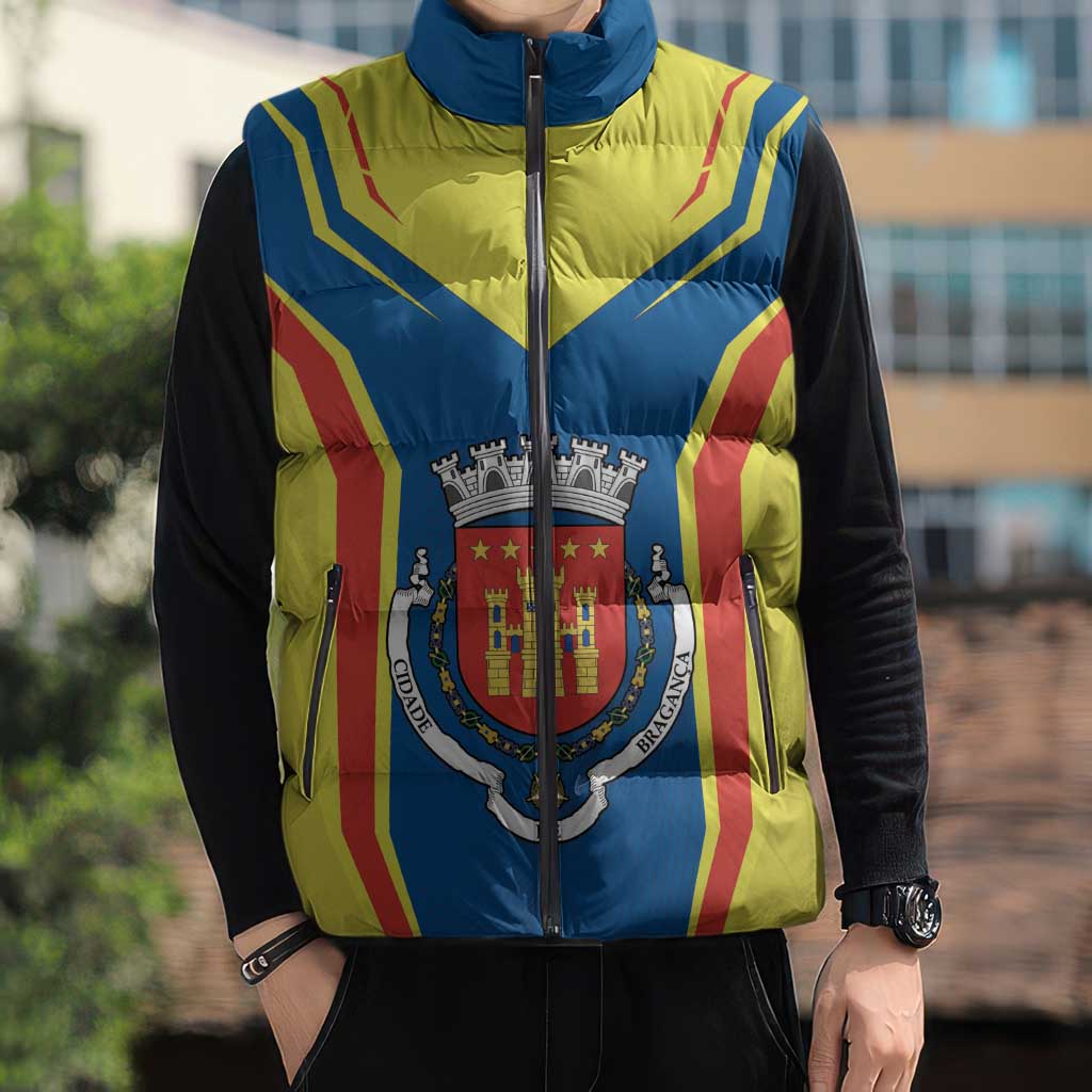 Personalized Braganca Portugal Sleeveless Puffer Jacket Sporty Style - Wonder Print Shop