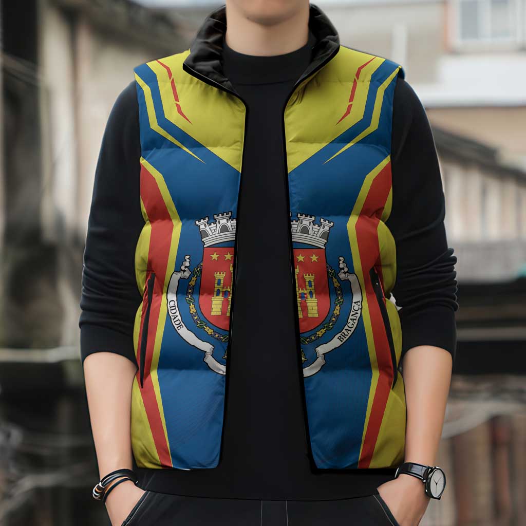 Personalized Braganca Portugal Sleeveless Puffer Jacket Sporty Style - Wonder Print Shop