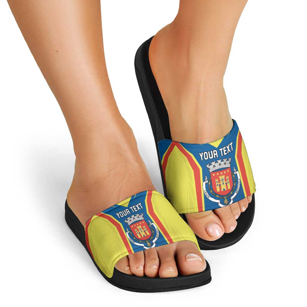 Personalized Braganca Portugal Slide Sandals Sporty Style - Wonder Print Shop