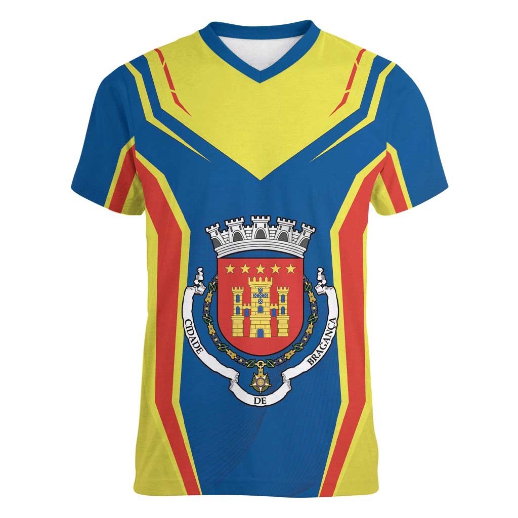 Personalized Braganca Portugal Women V-Neck T-Shirt Sporty Style - Wonder Print Shop
