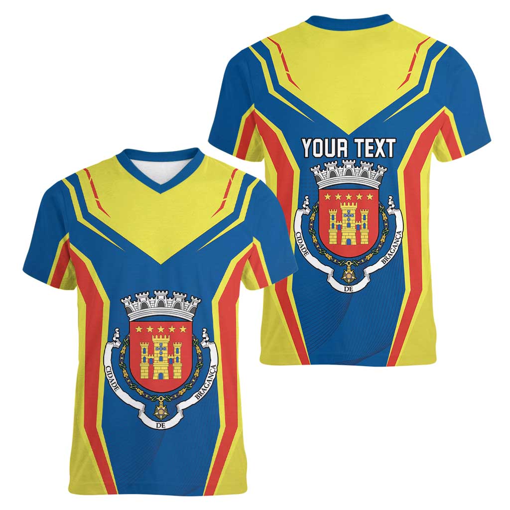 Personalized Braganca Portugal Women V-Neck T-Shirt Sporty Style - Wonder Print Shop