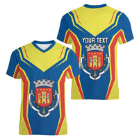 Personalized Braganca Portugal Women V-Neck T-Shirt Sporty Style - Wonder Print Shop