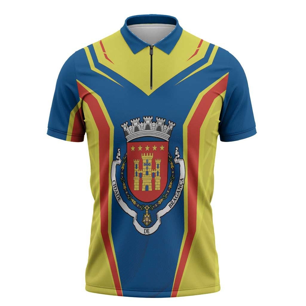 Personalized Braganca Portugal Zipper Polo Shirt Sporty Style - Wonder Print Shop