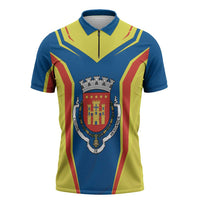 Personalized Braganca Portugal Zipper Polo Shirt Sporty Style - Wonder Print Shop