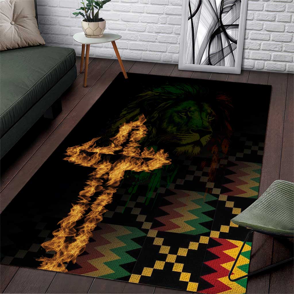 Happy Meskel Celebration Area Rug Cross Fire And Lion Flag Color - Wonder Print Shop