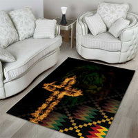 Happy Meskel Celebration Area Rug Cross Fire And Lion Flag Color - Wonder Print Shop