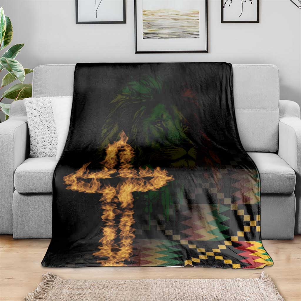 Happy Meskel Celebration Blanket Cross Fire And Lion Flag Color