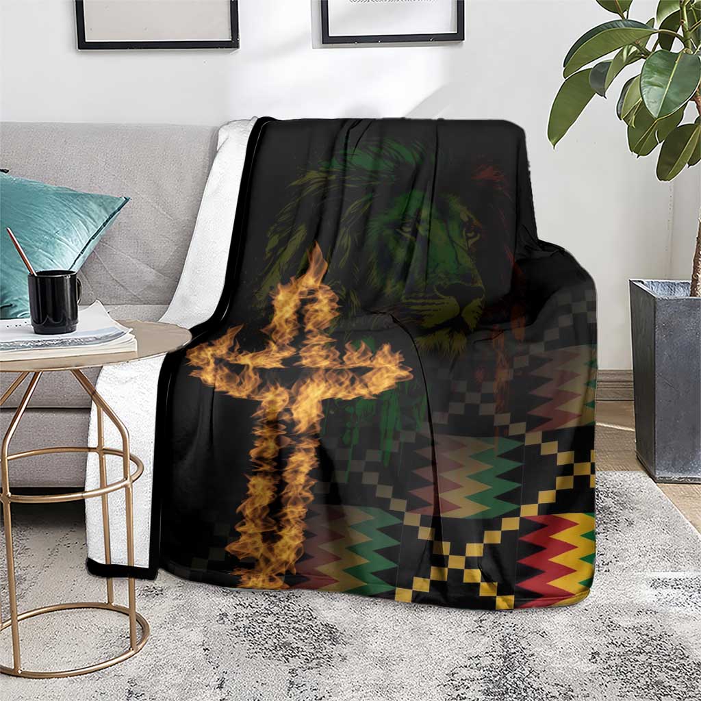 Happy Meskel Celebration Blanket Cross Fire And Lion Flag Color