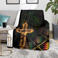 Happy Meskel Celebration Blanket Cross Fire And Lion Flag Color