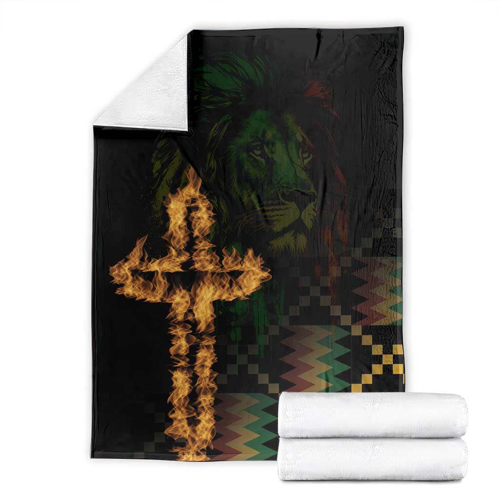 Happy Meskel Celebration Blanket Cross Fire And Lion Flag Color