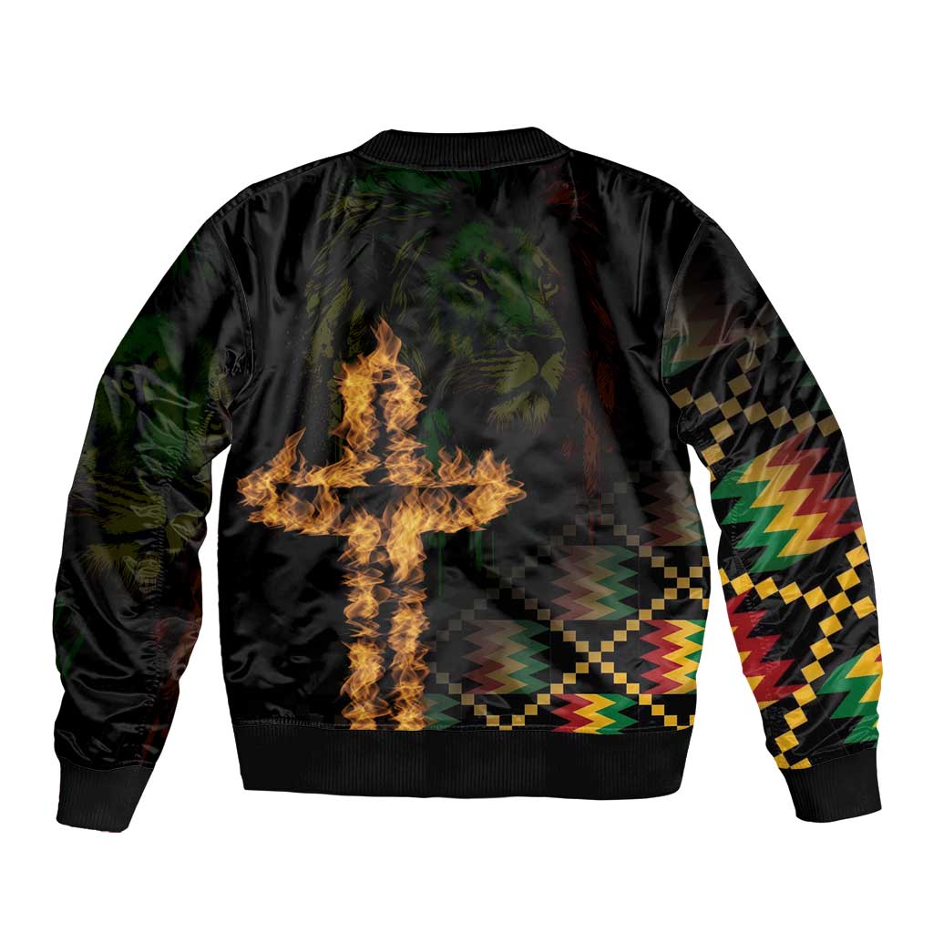Happy Meskel Celebration Bomber Jacket Cross Fire And Lion Flag Color - Wonder Print Shop