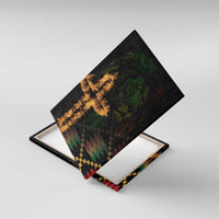 Happy Meskel Celebration Canvas Wall Art Cross Fire And Lion Flag Color - Wonder Print Shop