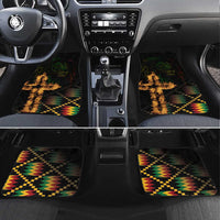 Happy Meskel Celebration Car Mats Cross Fire And Lion Flag Color - Wonder Print Shop