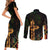 Happy Meskel Celebration Couples Matching Short Sleeve Bodycon Dress and Long Sleeve Button Shirt Cross Fire And Lion Flag Color - Wonder Print Shop