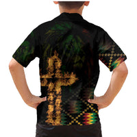 Happy Meskel Celebration Family Matching Mermaid Dress and Hawaiian Shirt Cross Fire And Lion Flag Color - Wonder Print Shop