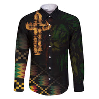 Happy Meskel Celebration Family Matching Off Shoulder Short Dress and Hawaiian Shirt Cross Fire And Lion Flag Color - Wonder Print Shop