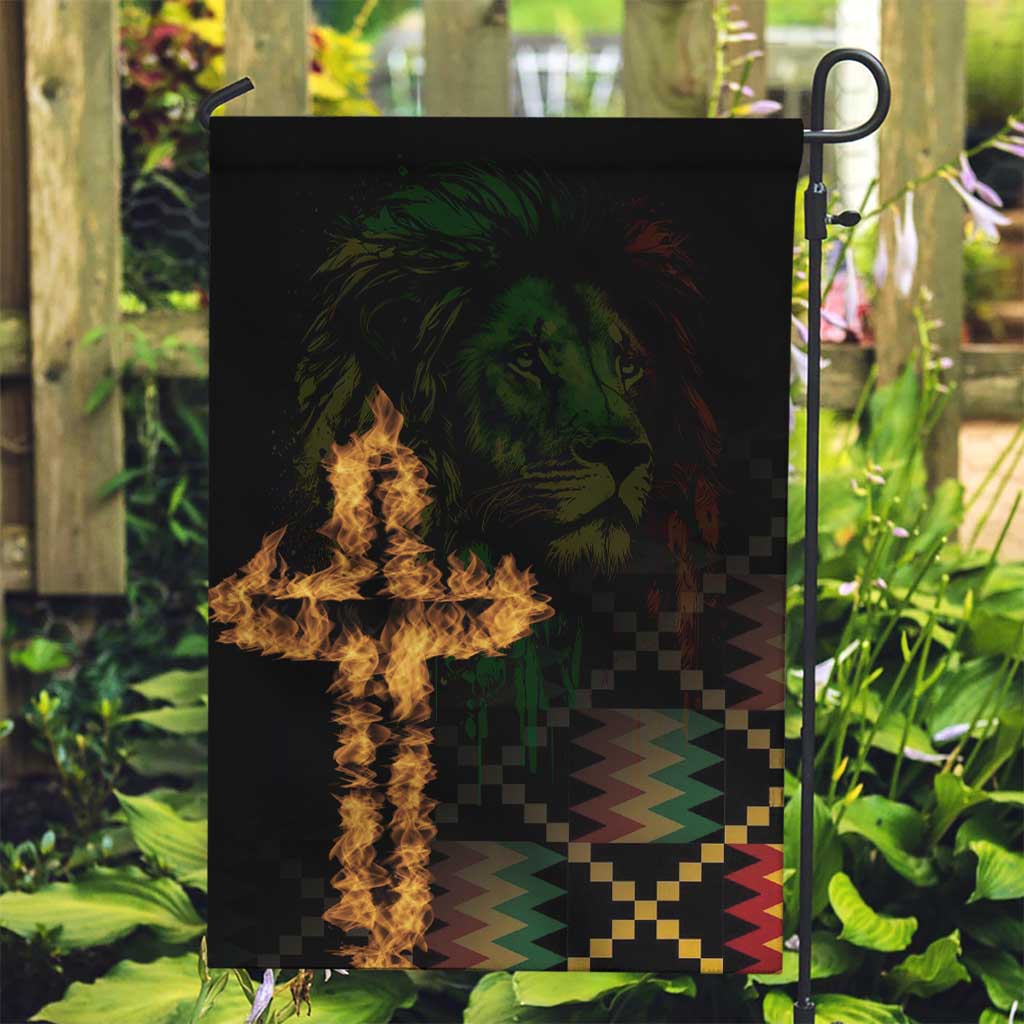 Happy Meskel Celebration Garden Flag Cross Fire And Lion Flag Color - Wonder Print Shop