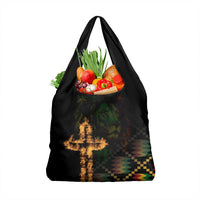 Happy Meskel Celebration Grocery Bag Cross Fire And Lion Flag Color