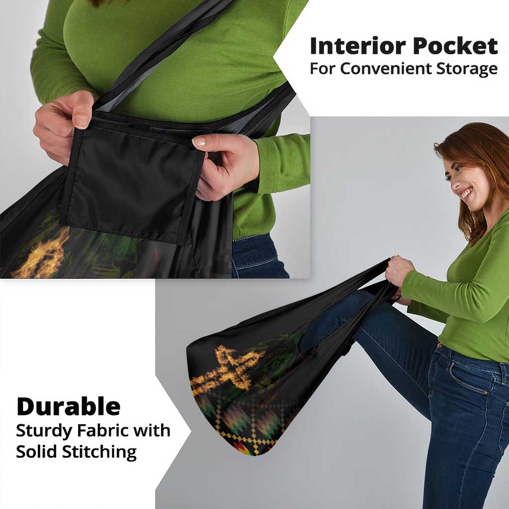 Happy Meskel Celebration Grocery Bag Cross Fire And Lion Flag Color