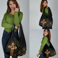 Happy Meskel Celebration Grocery Bag Cross Fire And Lion Flag Color