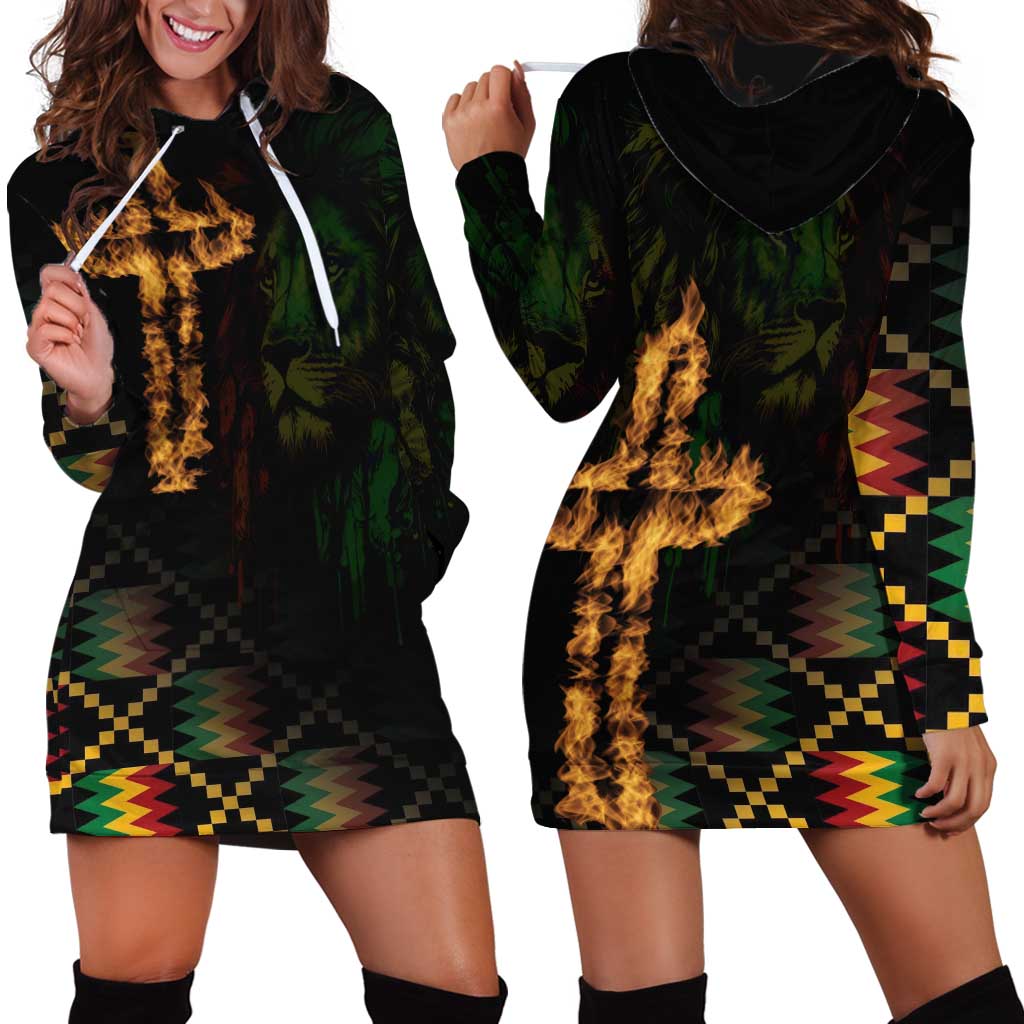 Happy Meskel Celebration Hoodie Dress Cross Fire And Lion Flag Color - Wonder Print Shop