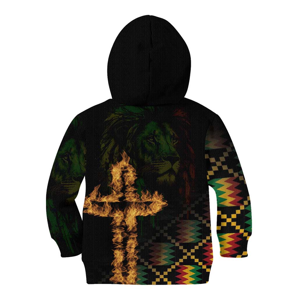 Happy Meskel Celebration Kid Hoodie Cross Fire And Lion Flag Color - Wonder Print Shop