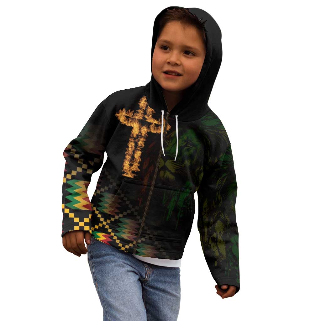 Happy Meskel Celebration Kid Hoodie Cross Fire And Lion Flag Color - Wonder Print Shop