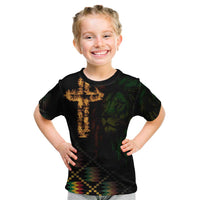 Happy Meskel Celebration Kid T Shirt Cross Fire And Lion Flag Color - Wonder Print Shop