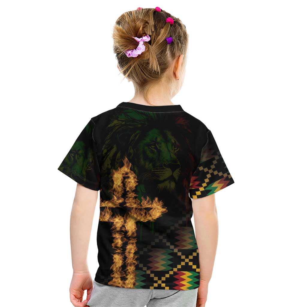 Happy Meskel Celebration Kid T Shirt Cross Fire And Lion Flag Color - Wonder Print Shop