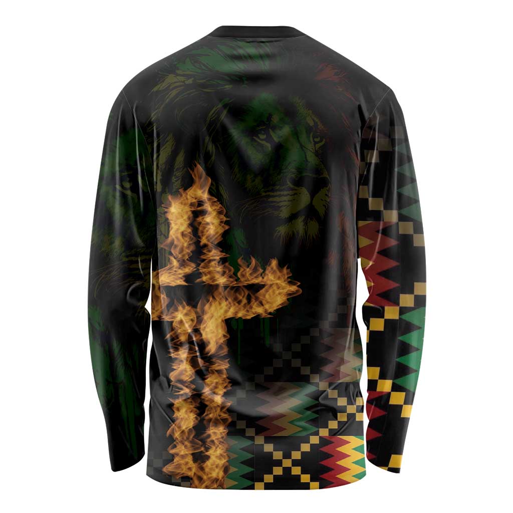 Happy Meskel Celebration Long Sleeve Shirt Cross Fire And Lion Flag Color - Wonder Print Shop