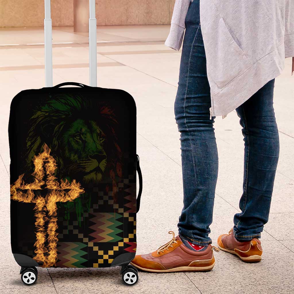 Happy Meskel Celebration Luggage Cover Cross Fire And Lion Flag Color - Wonder Print Shop