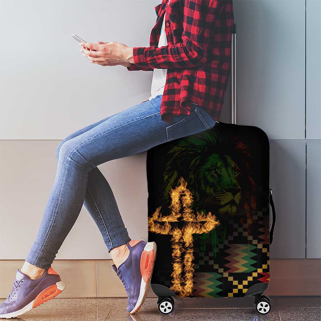 Happy Meskel Celebration Luggage Cover Cross Fire And Lion Flag Color - Wonder Print Shop