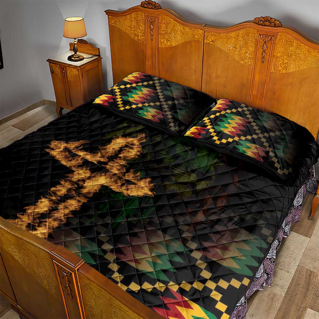 Happy Meskel Celebration Quilt Bed Set Cross Fire And Lion Flag Color - Wonder Print Shop