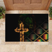 Happy Meskel Celebration Rubber Doormat Cross Fire And Lion Flag Color - Wonder Print Shop