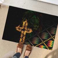 Happy Meskel Celebration Rubber Doormat Cross Fire And Lion Flag Color - Wonder Print Shop