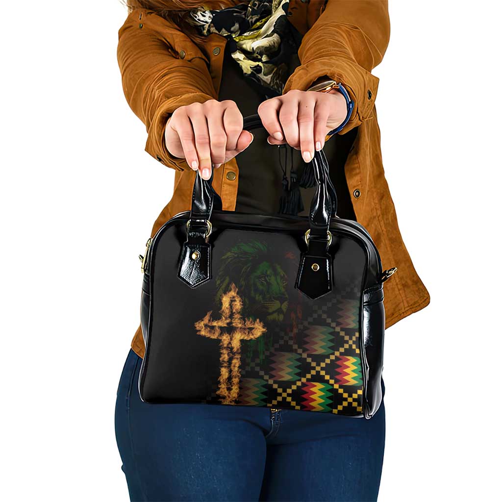 Happy Meskel Celebration Shoulder Handbag Cross Fire And Lion Flag Color