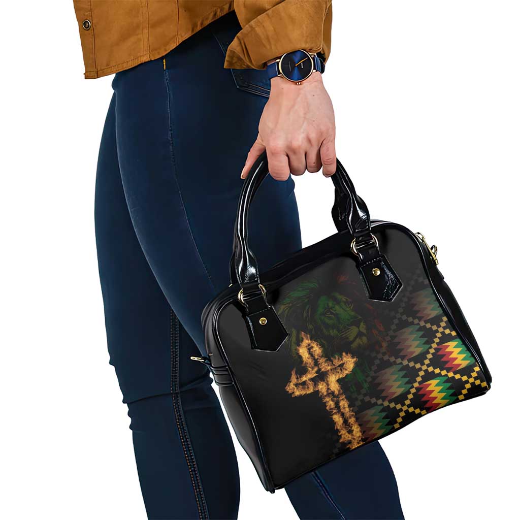 Happy Meskel Celebration Shoulder Handbag Cross Fire And Lion Flag Color