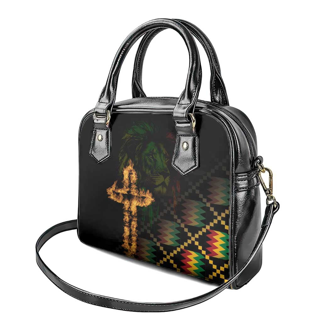 Happy Meskel Celebration Shoulder Handbag Cross Fire And Lion Flag Color