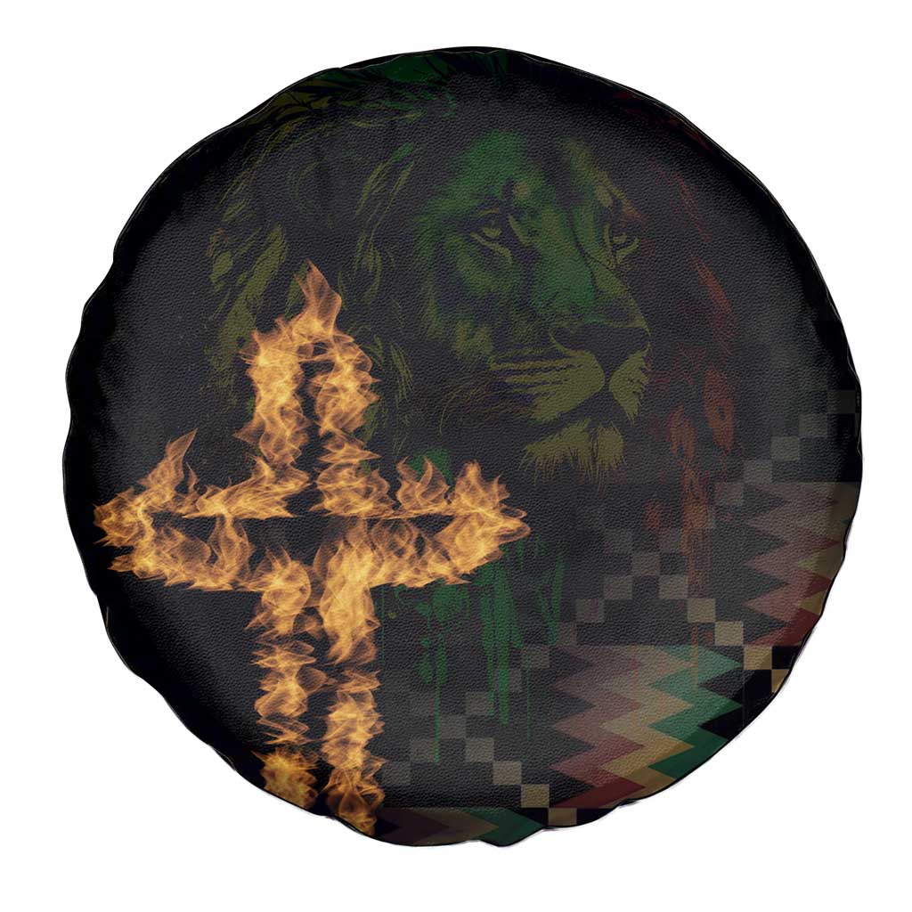 Happy Meskel Celebration Spare Tire Cover Cross Fire And Lion Flag Color - Wonder Print Shop