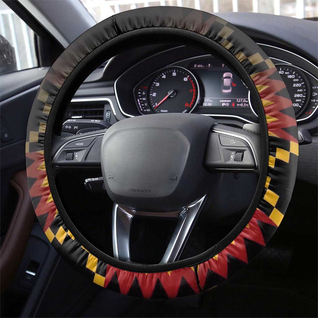 Happy Meskel Celebration Steering Wheel Cover Cross Fire And Lion Flag Color - Wonder Print Shop