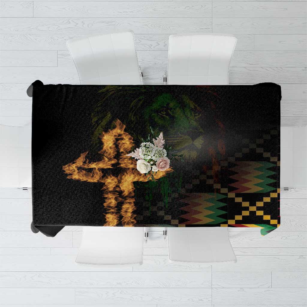 Happy Meskel Celebration Tablecloth Cross Fire And Lion Flag Color - Wonder Print Shop