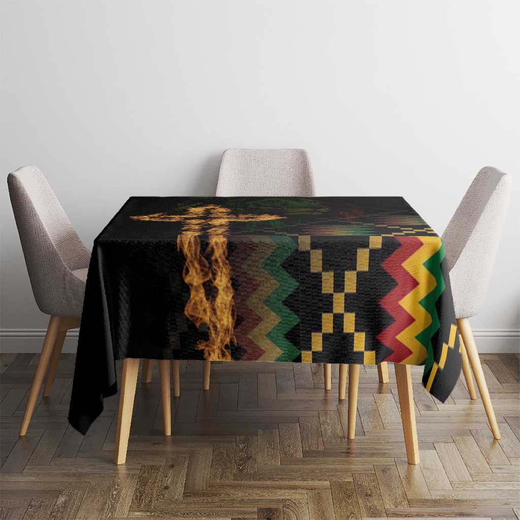 Happy Meskel Celebration Tablecloth Cross Fire And Lion Flag Color - Wonder Print Shop