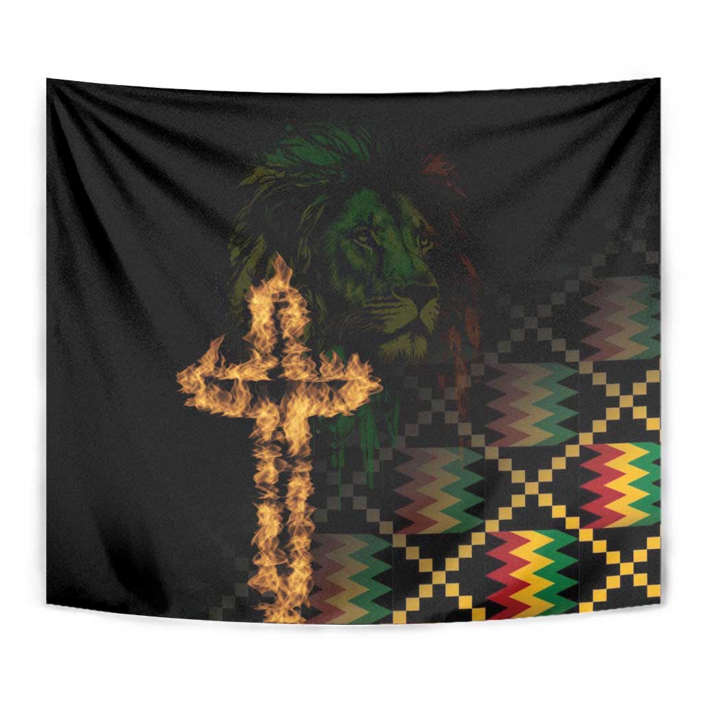 Happy Meskel Celebration Tapestry Cross Fire And Lion Flag Color - Wonder Print Shop