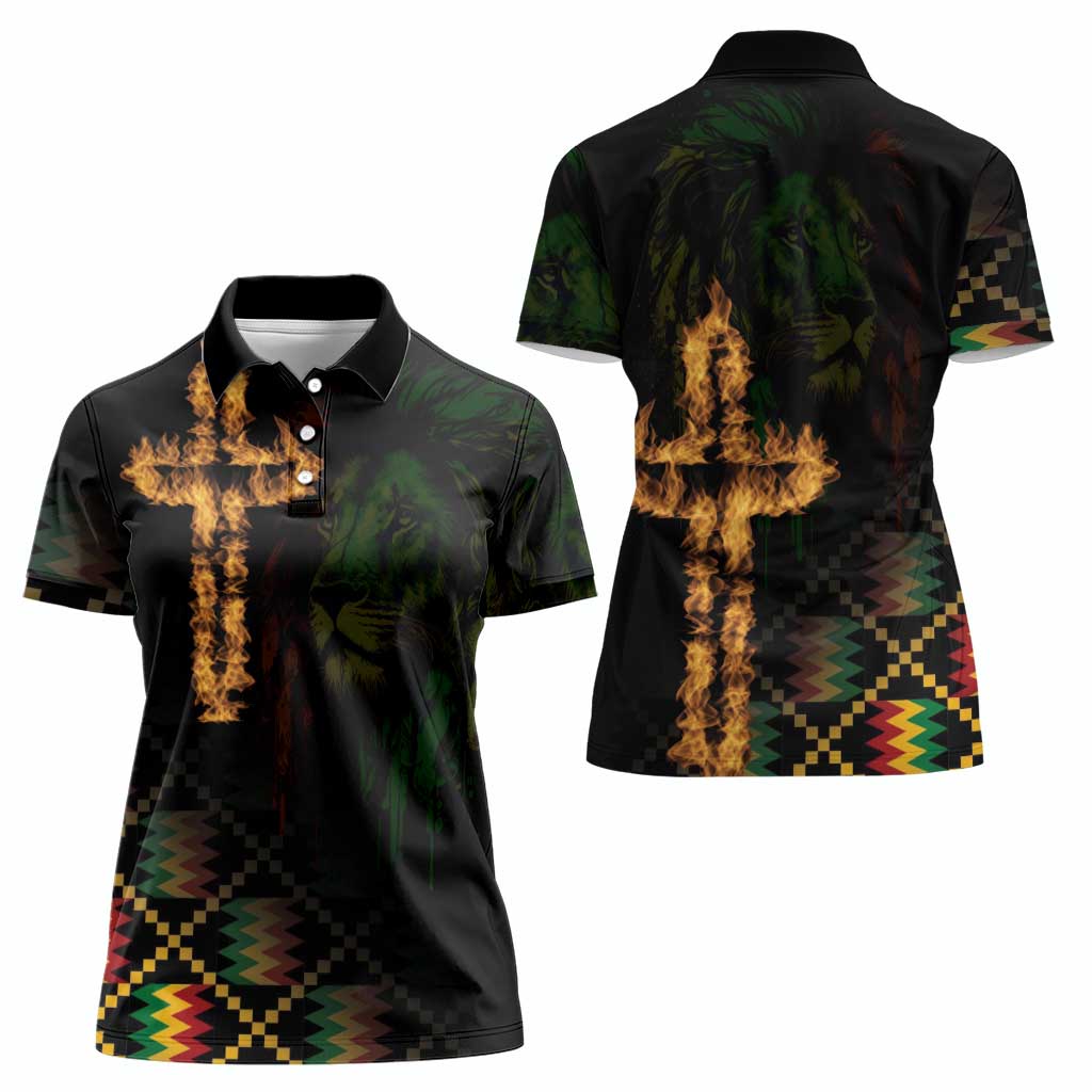 Happy Meskel Celebration Women Polo Shirt Cross Fire And Lion Flag Color - Wonder Print Shop