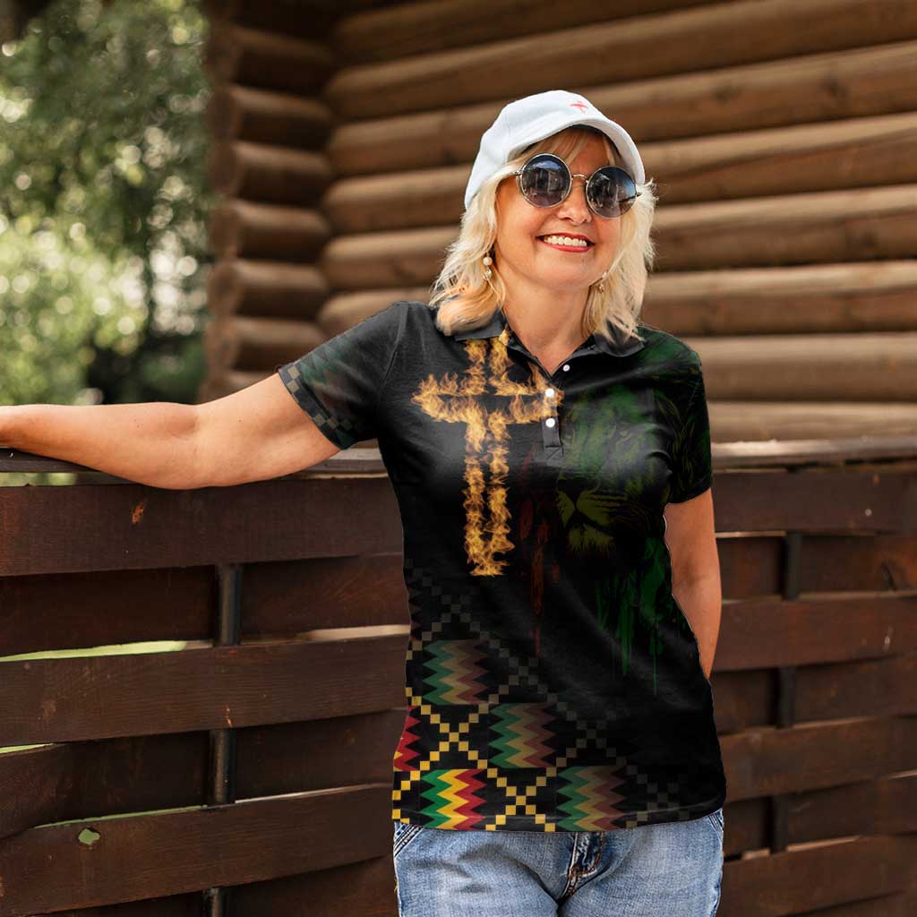 Happy Meskel Celebration Women Polo Shirt Cross Fire And Lion Flag Color - Wonder Print Shop