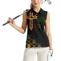 Happy Meskel Celebration Women Sleeveless Polo Shirt Cross Fire And Lion Flag Color - Wonder Print Shop