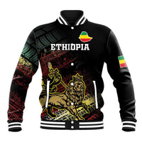 Meskel Ethiopia Baseball Jacket Lion Of Judah With Grunge Patterns - Wonder Print Shop